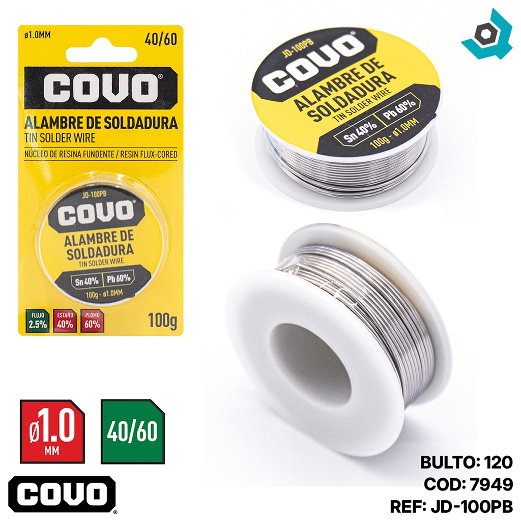 ALAMBRE PARA SOLDADURA DE ESTANO 1.0MM COVO