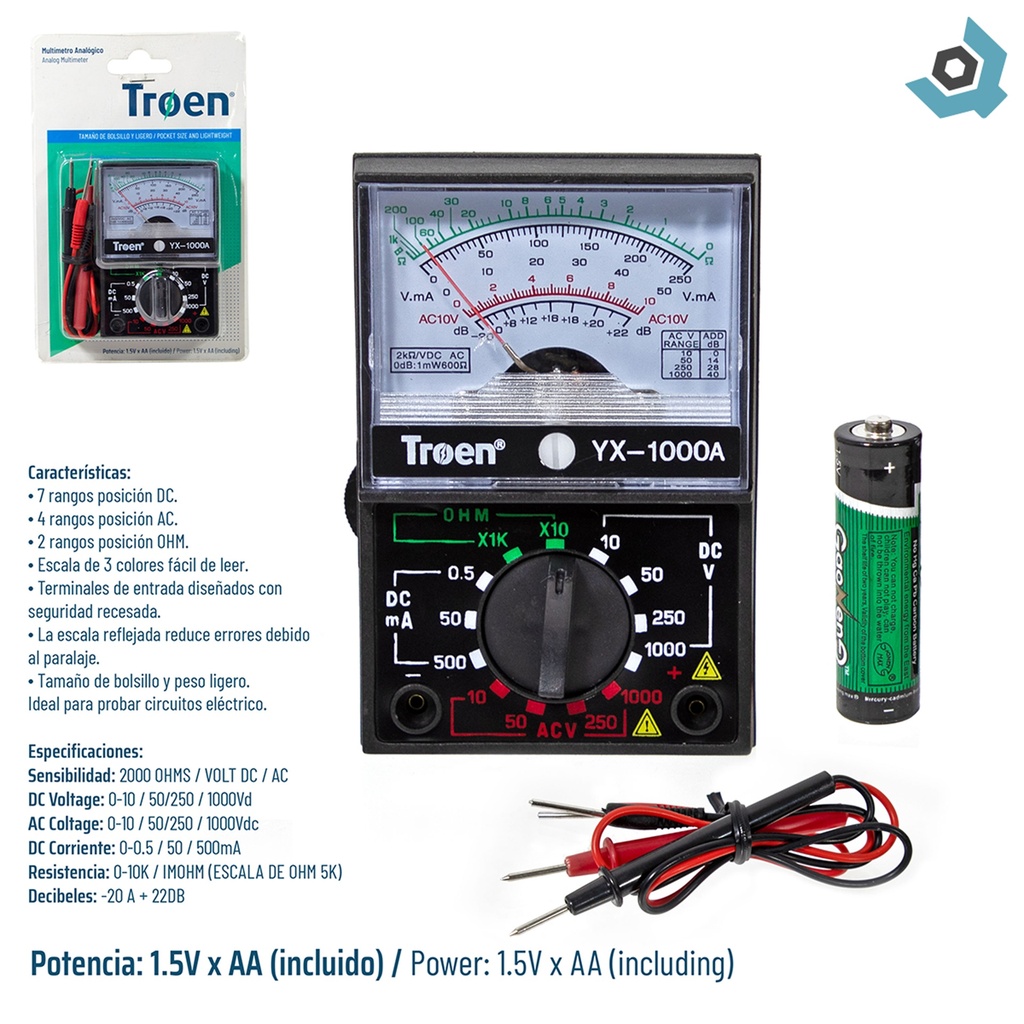 PROBADOR DE VOLTAJE ANALOGICO TROEN