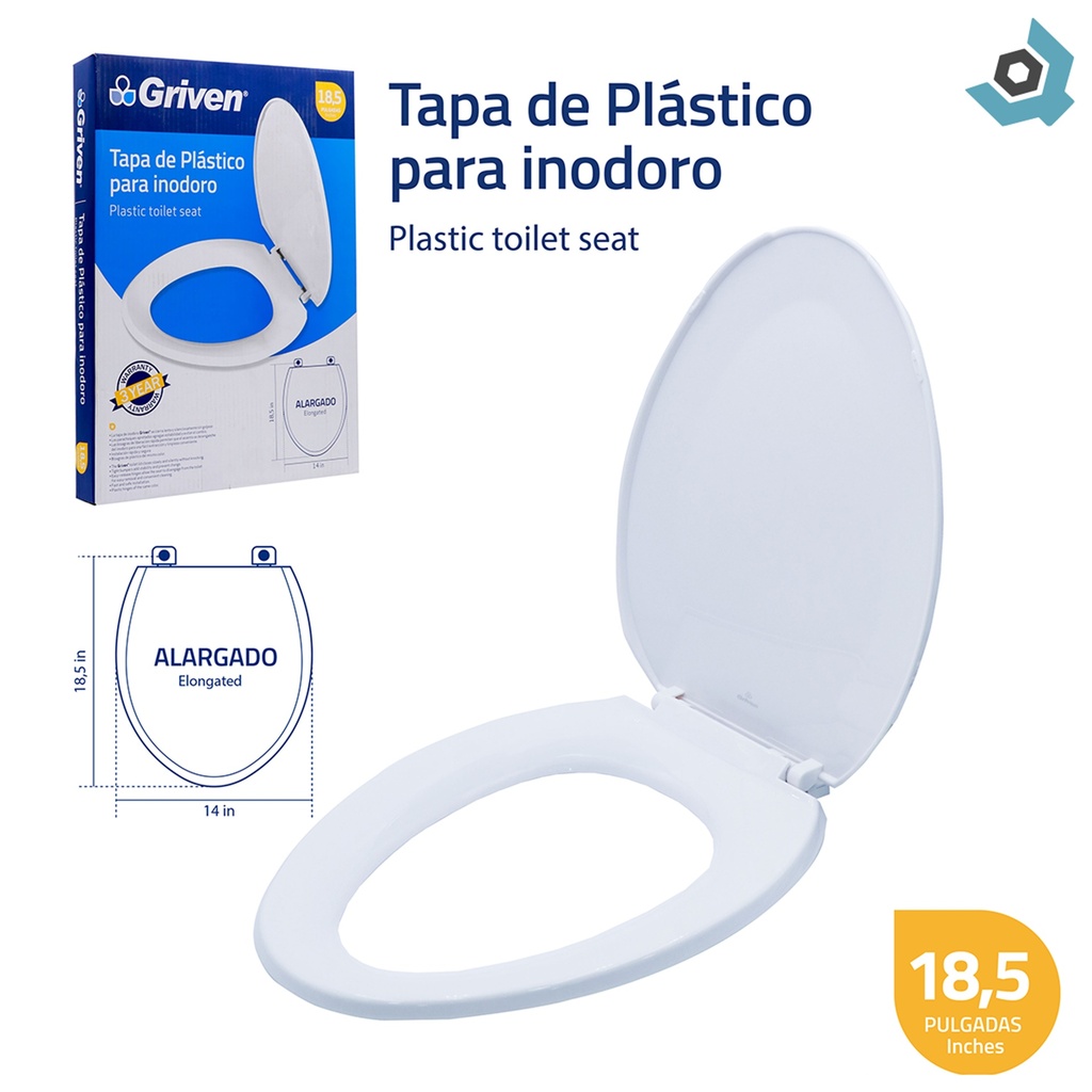 ASIENTO PARA INDORO 18.5" BLANCO ALARGADO GRIVEN