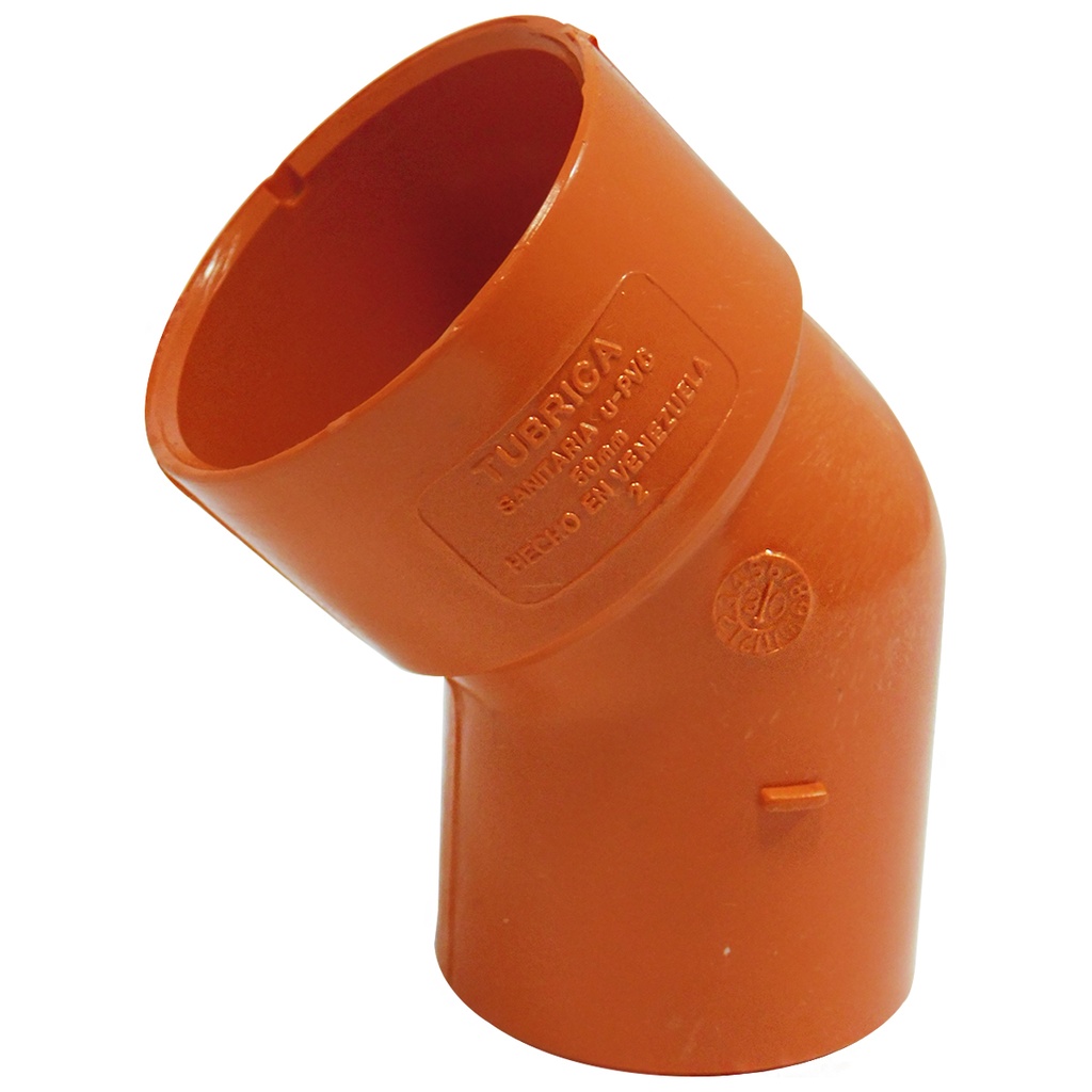 CODO 45GR PVC SANITARIO REFORZADO 50MM EXC TUBRICA