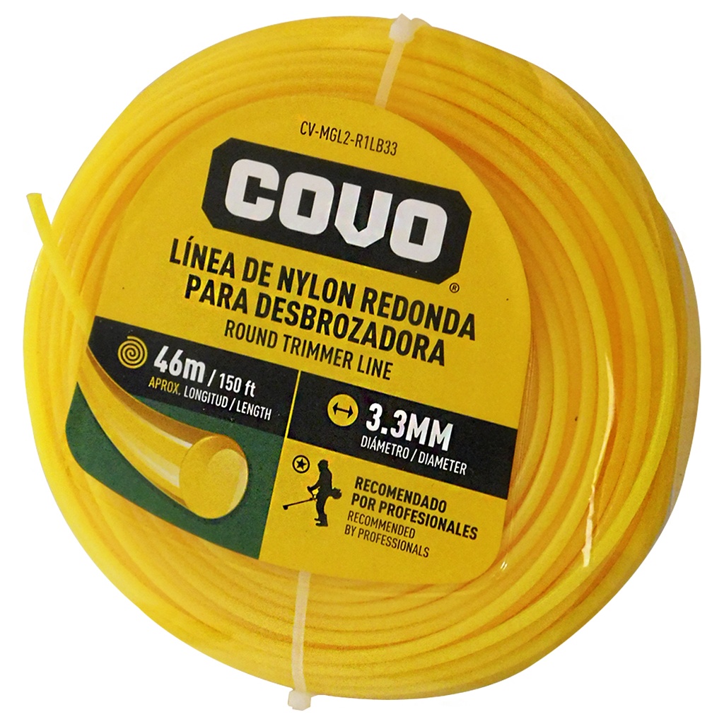 NYLON REDONDO PARA DESMALEZADORA 46MT X 3.3MM COVO