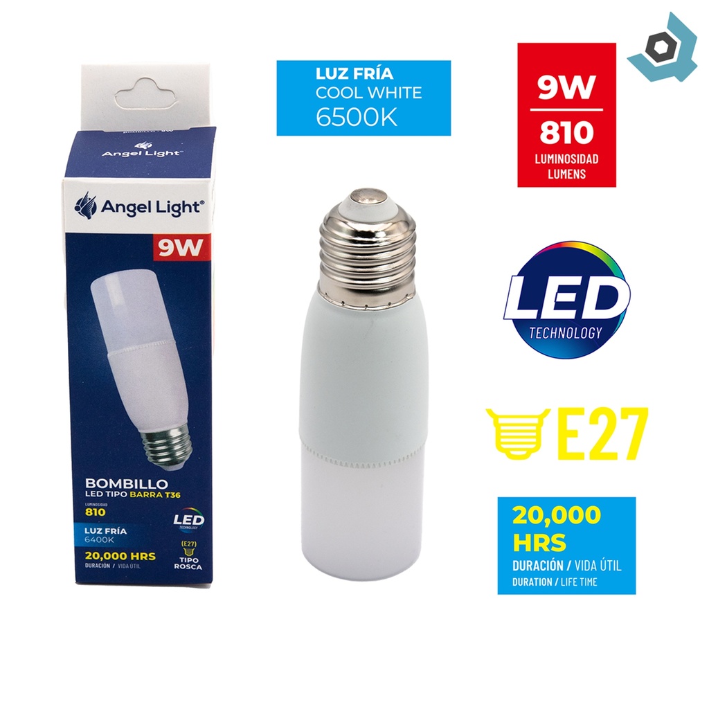 BOMBILLO LED 9W T37 ANGEL LIGHT