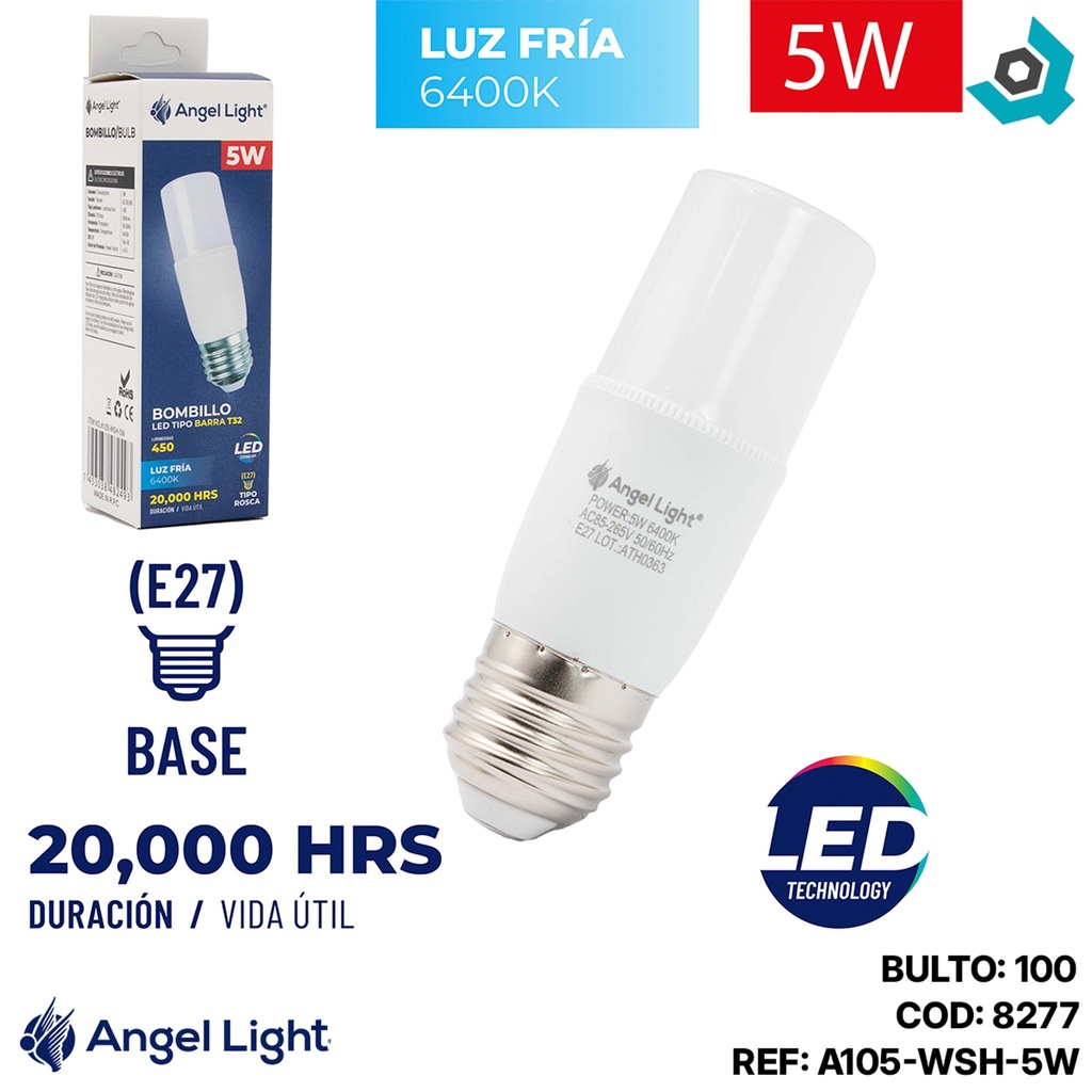 BOMBILLO LED 5W T32 ANGEL LIGHT