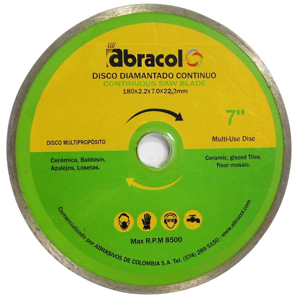 DISCO DIAMANTADO 7" CORTE CONTINUO ABRACOL