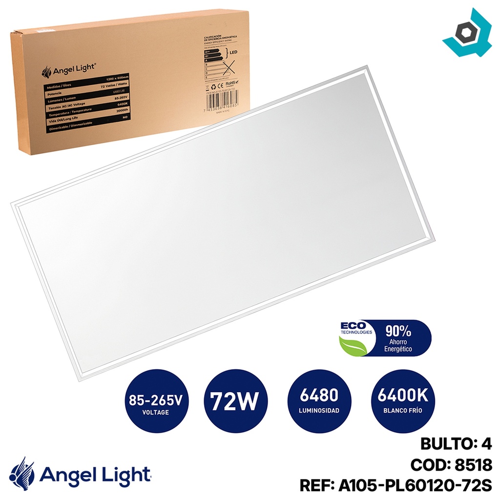 LAMPARA LED PARA EMPORTAR RECTANGULAR 72W ANGEL LIGHT