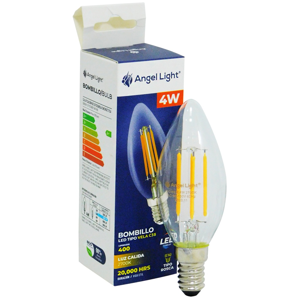 BOMBILLO LED 4W TIPO VELA ANGEL LIGHT