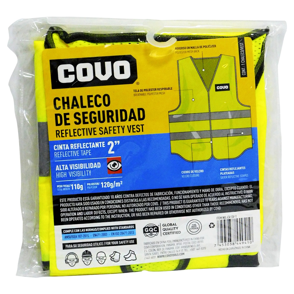 CHALECO DE SEGURIDAD REFLECTIVO COVO