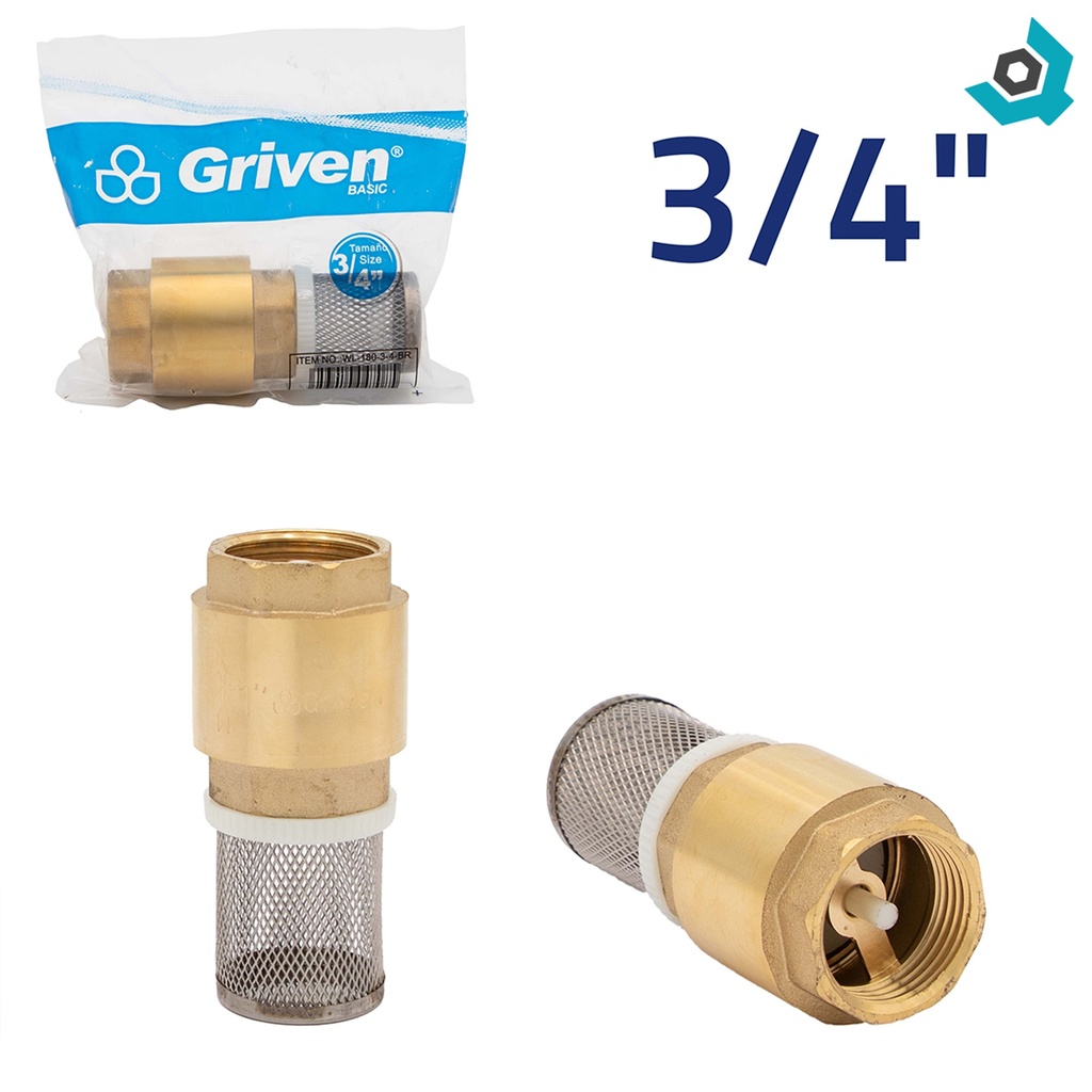 CHEQUE 3/4" DE BRONCE CON CANAL GRIVEN