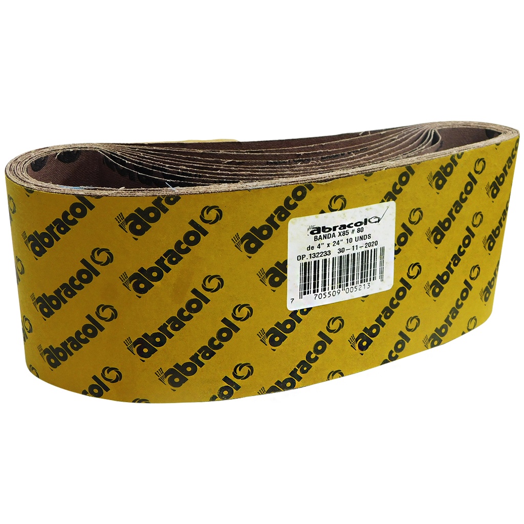 BANDA DE LIJA 4" X 24" GRANO 80 ABRACOL