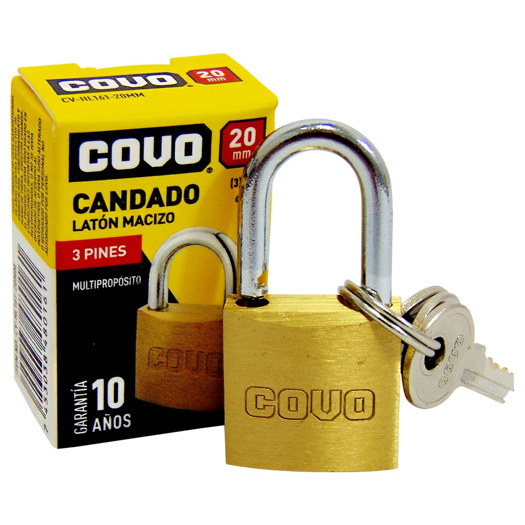CANDADO 20MM BRONCE COVO