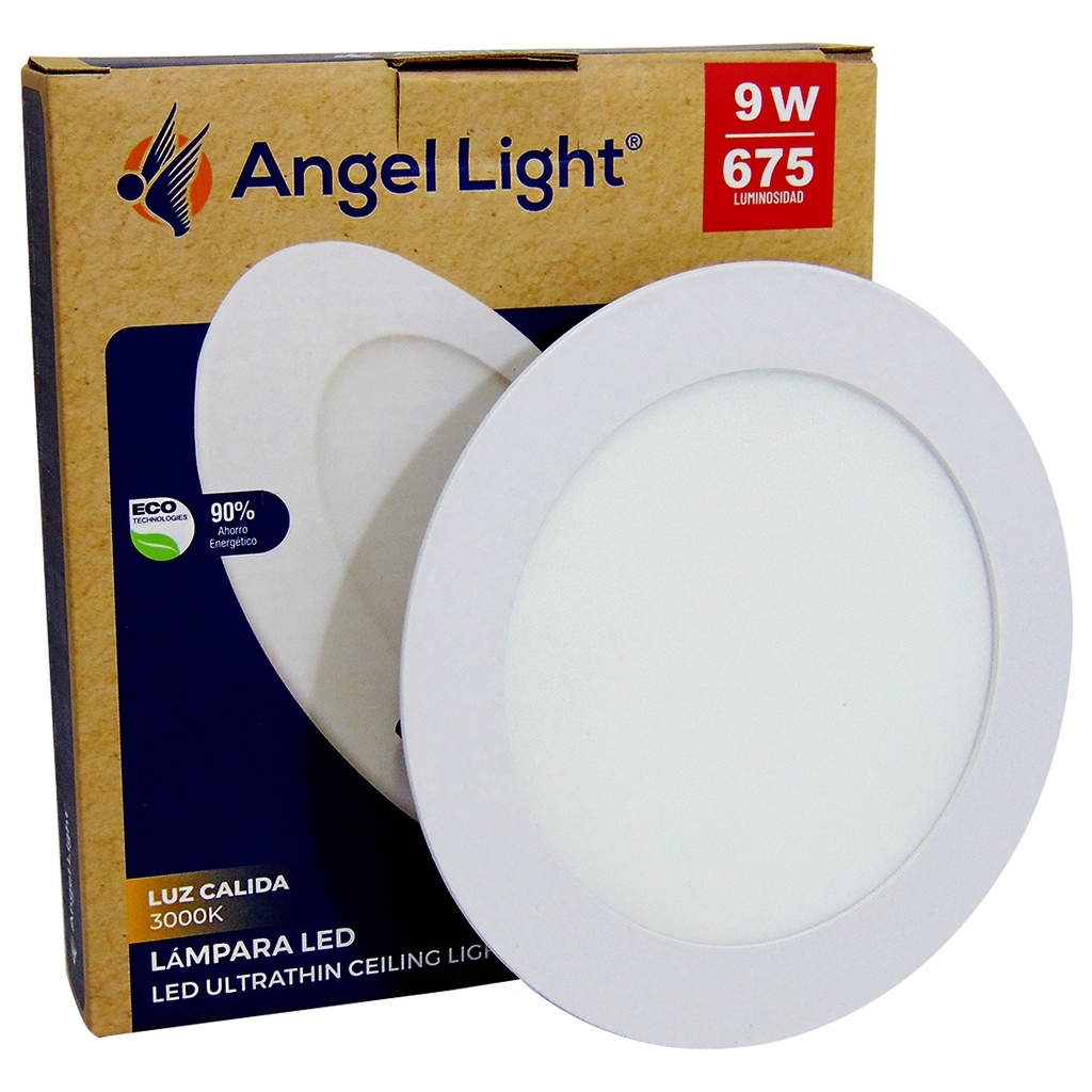 LAMPARA LED PARA EMPOTRAR REDONDA 9W LUZ CALIDA ANGEL LIGHT