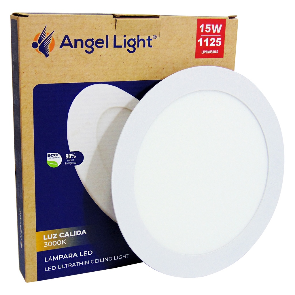 LAMPARA LED PARA EMPOTRAR REDONDA 15W LUZ CALIDA ANGEL LIGHT