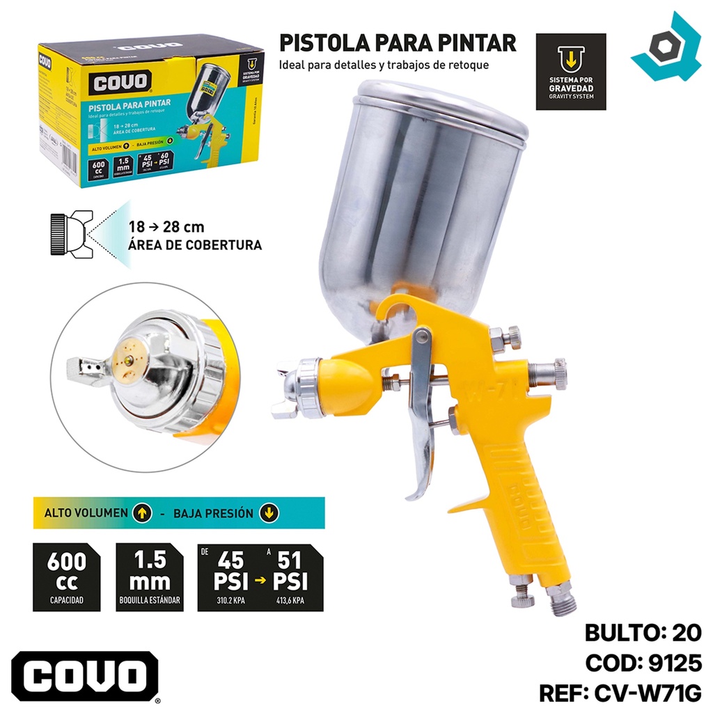 PISTOLA DE SPRAY PARA PINTAR 600C COVO