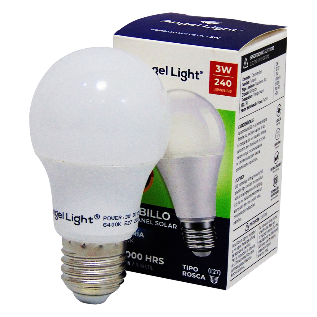BOMBILLO LED 3W PARA PANEL SOLAR ANGEL LIGHT SOLO 12 VOLTIOS