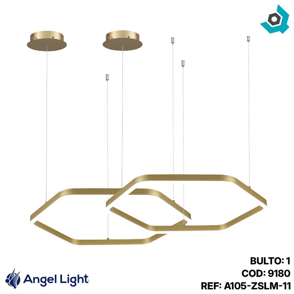 LAMPARA LED COLGANTE 55W 2 HEXAGONOS ANGEL LIGHT