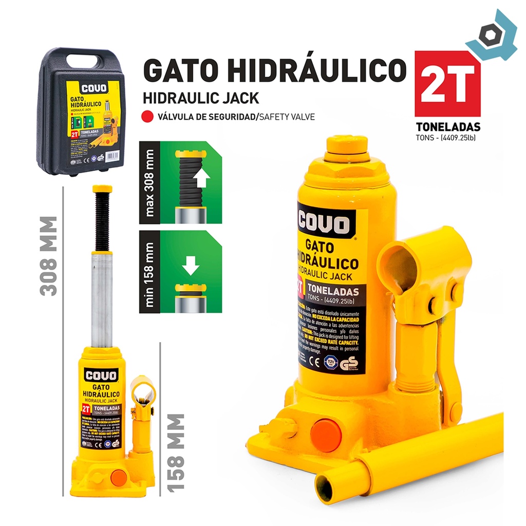 GATO HIDRAULICO 2 TONELADAS COVO