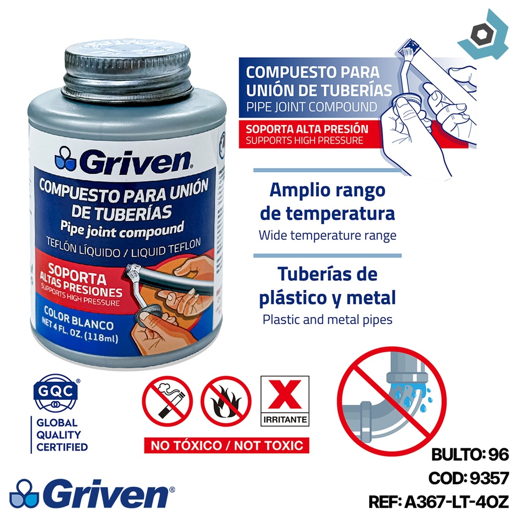 TEFLON LIQUIDO SELLADOR DE TUBERIAS PARA ROSCA GRIVEN