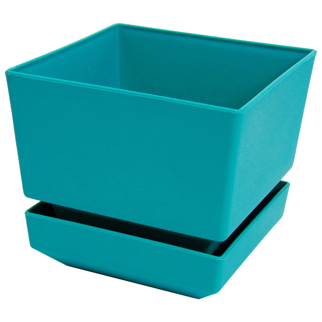 MATERO Y PLATO PP ART CUAD TEX L12 TURQUESA DP