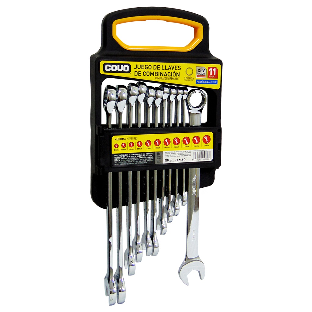 JUEGO DE LLAVES COMBINADAS 11 PIEZAS COVO