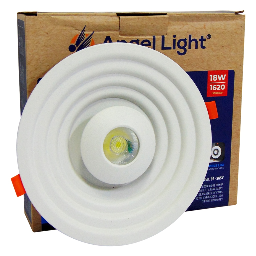 LAMPARA LED PARA EMPOTRAR REDONDA 18W 6.8" LUZ BLANCA ANGEL LIGHT