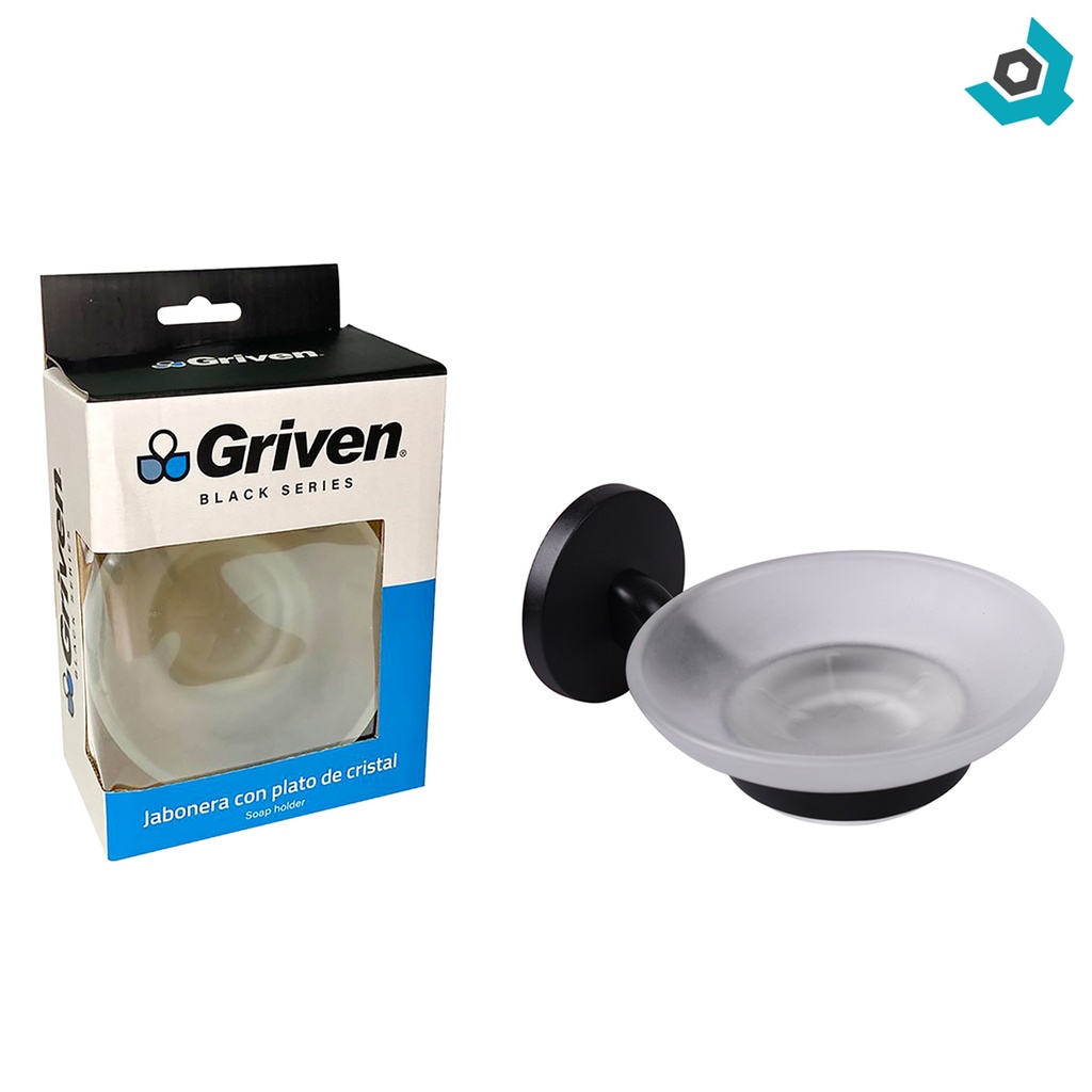 JABONERA CON PLATO GRIVEN BLACK