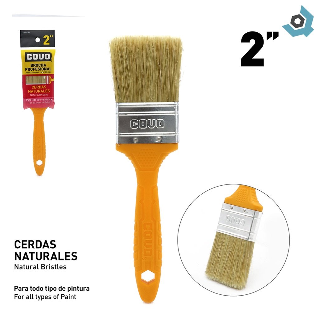 BROCHA 2" CERDAS BLANCAS COVO