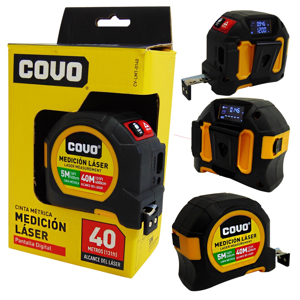 CINTA METRICA 5M CON MEDICION LASER COVO