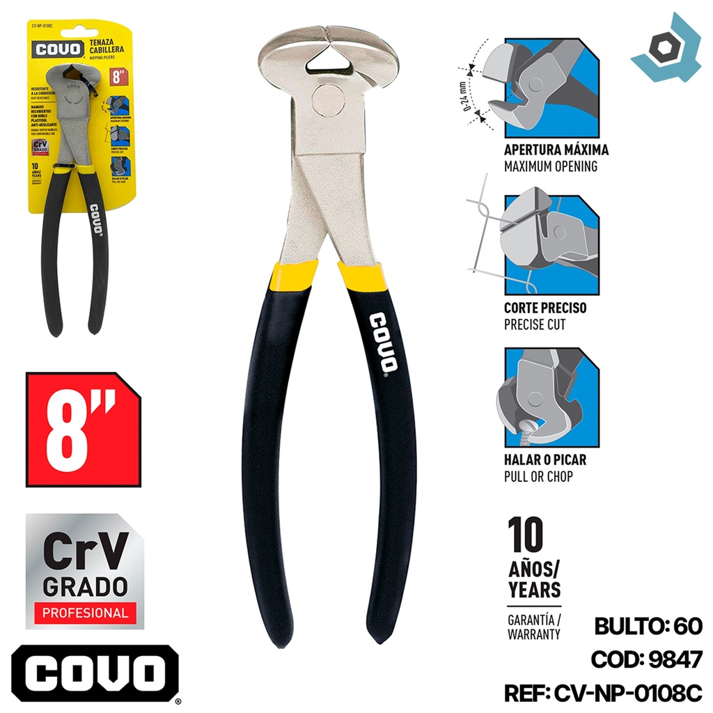 TENAZA CABILLERA 8" COVO