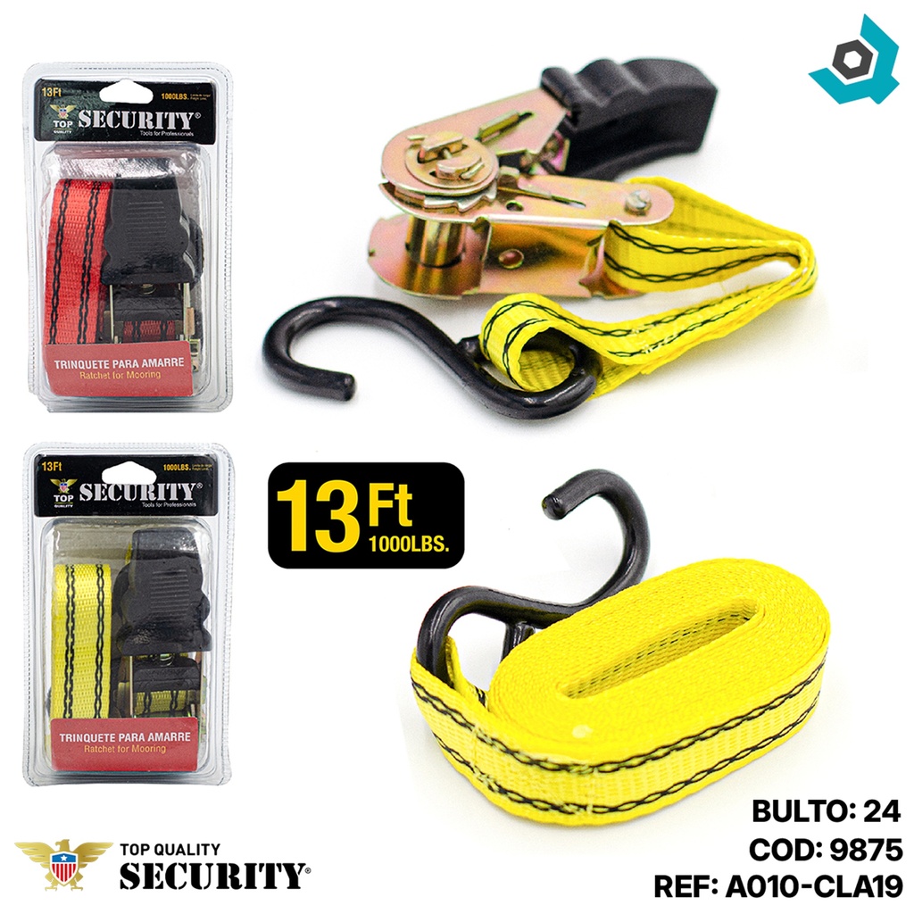 CORREA DE AMARRE CON TRINQUETE 4MT SECURITY