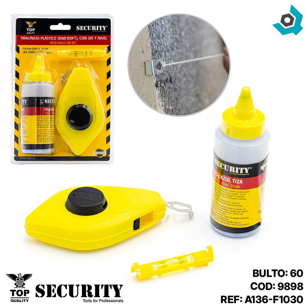 TIRA LINEAS 30MT CON GIS Y NIVEL SECURITY