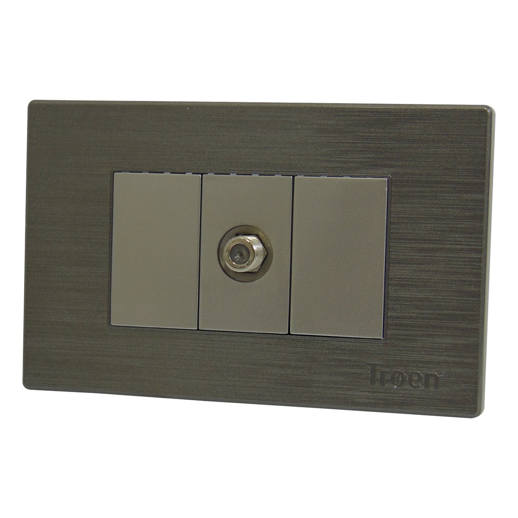 TOMA COAXIAL PARA CABLE DE TV PLATEADO TROEN