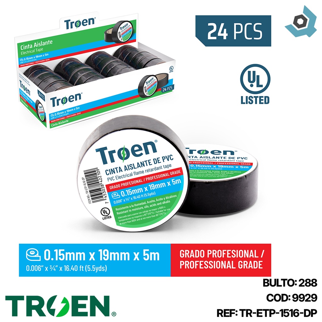 TEIPE ELECTRICO 5M AISLANTE TROEN