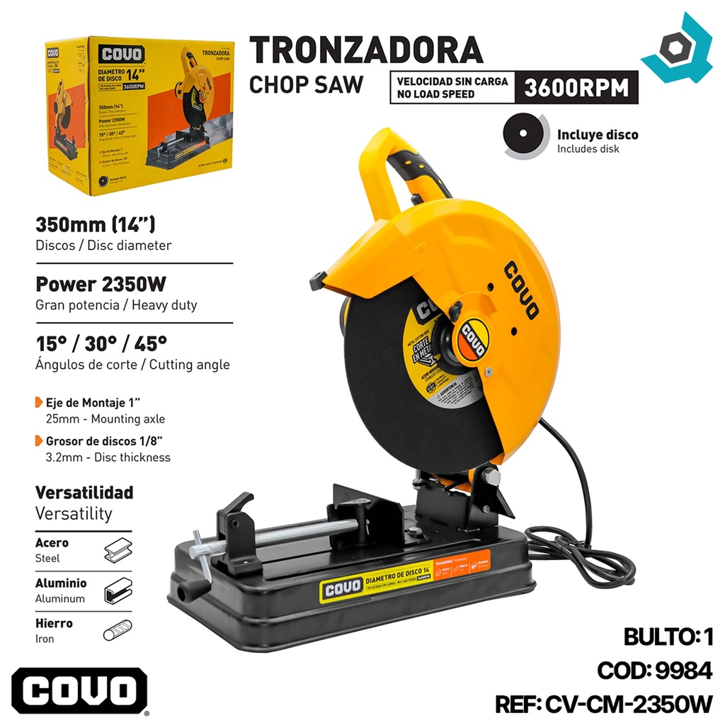 TRONZADORA 14" 2350W COVO