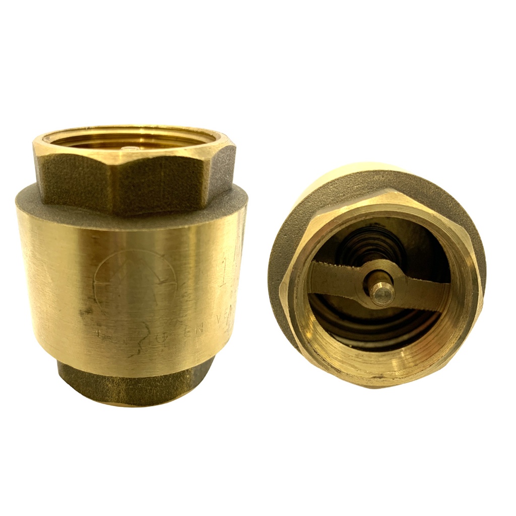 VALVULA CHEQUE 1" VERTICAL BRONCE CON RESORTE METALES ALEADOS