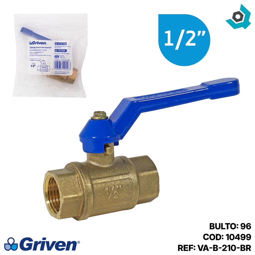 VALVULA 1/2" ESFERA GRIVEN