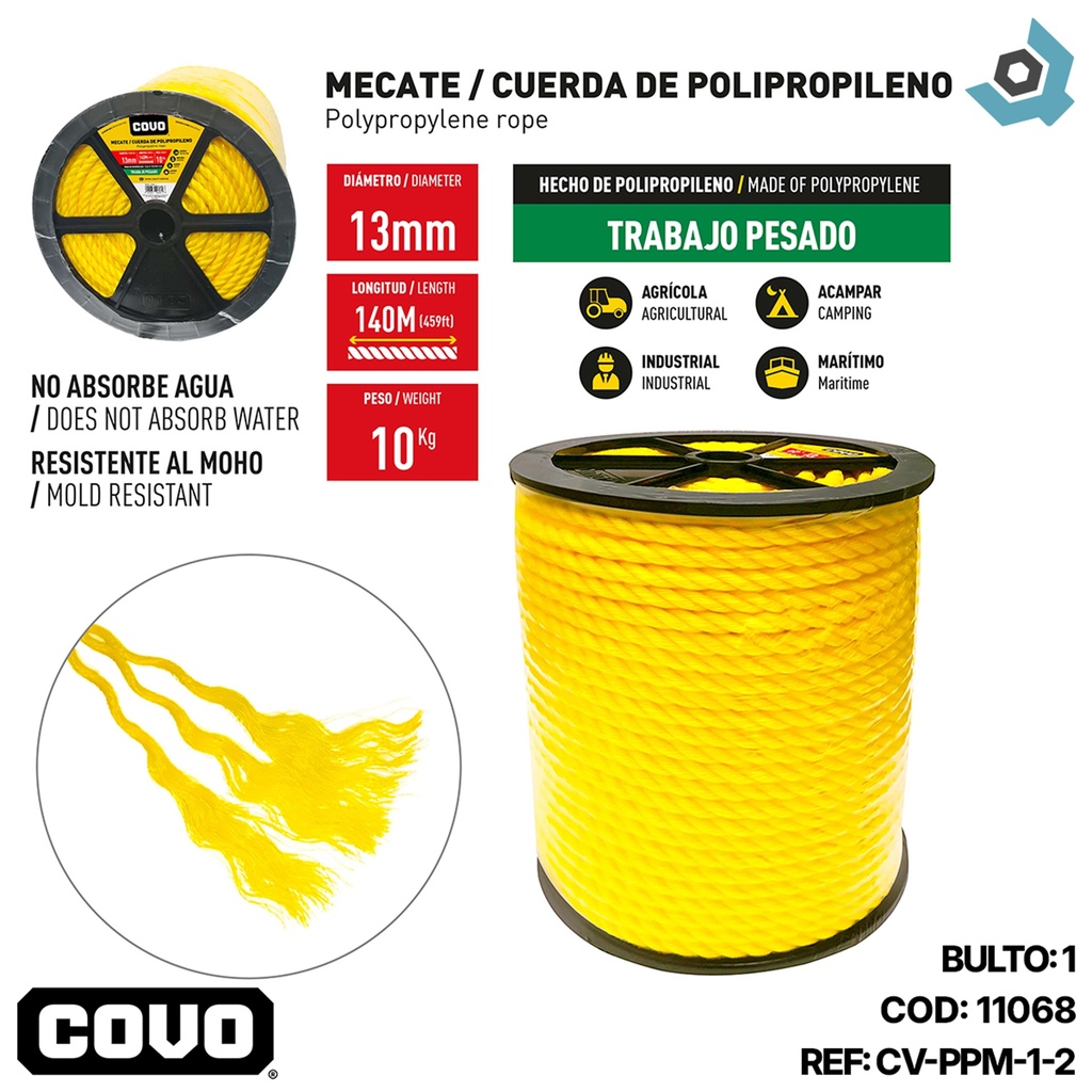 MECATE 1/2" 140 METROS COVO