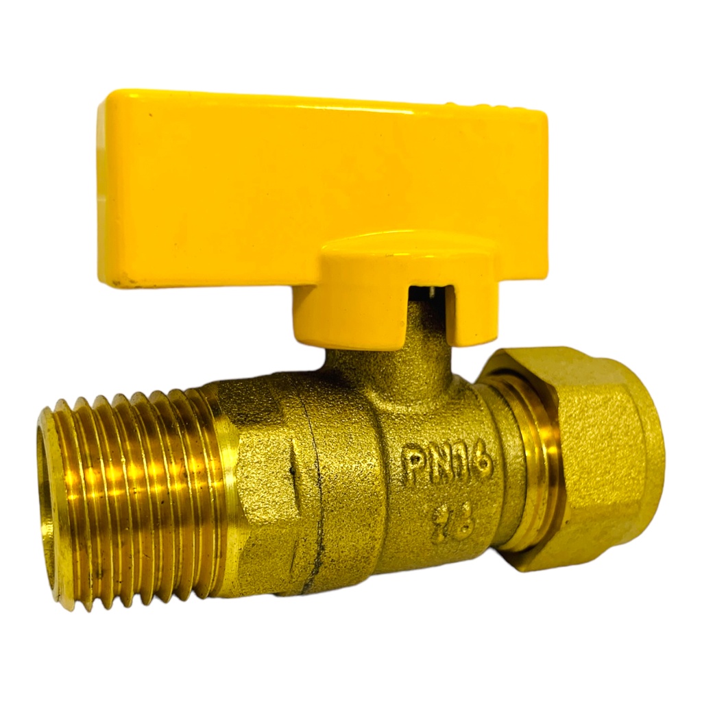 VALVULA 16 X 16MM BOLA MACHO DE BRONCE PARA GAS GRIVEN