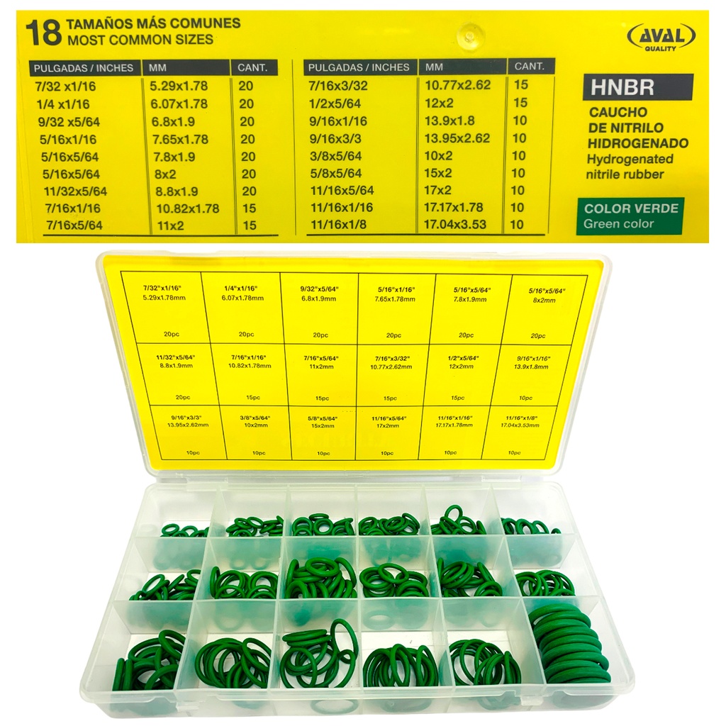 SET DE ORING DE GOMA 270 PIEZAS SECURITY