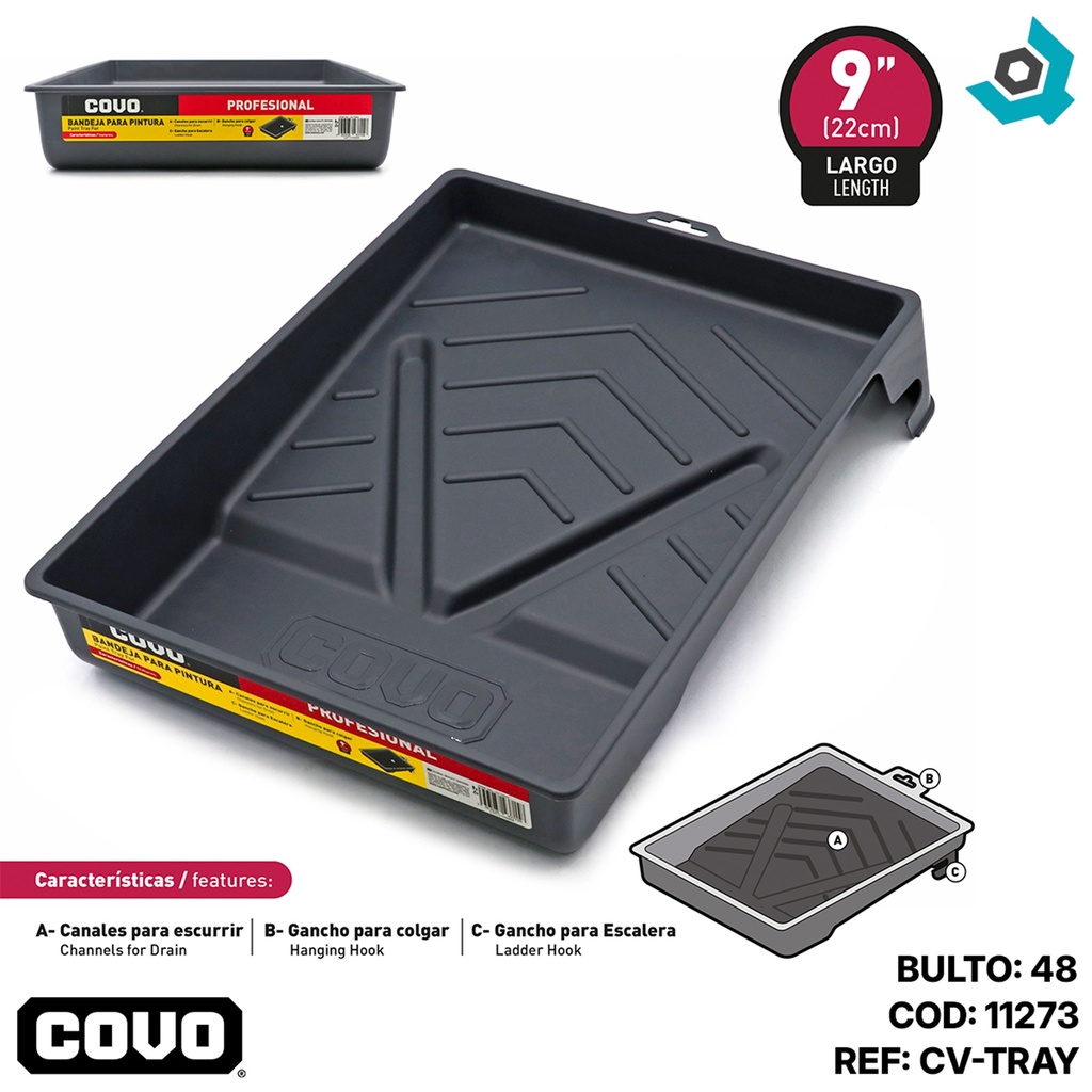 BANDEJA PARA PINTURA 9" PROFESIONAL COVO