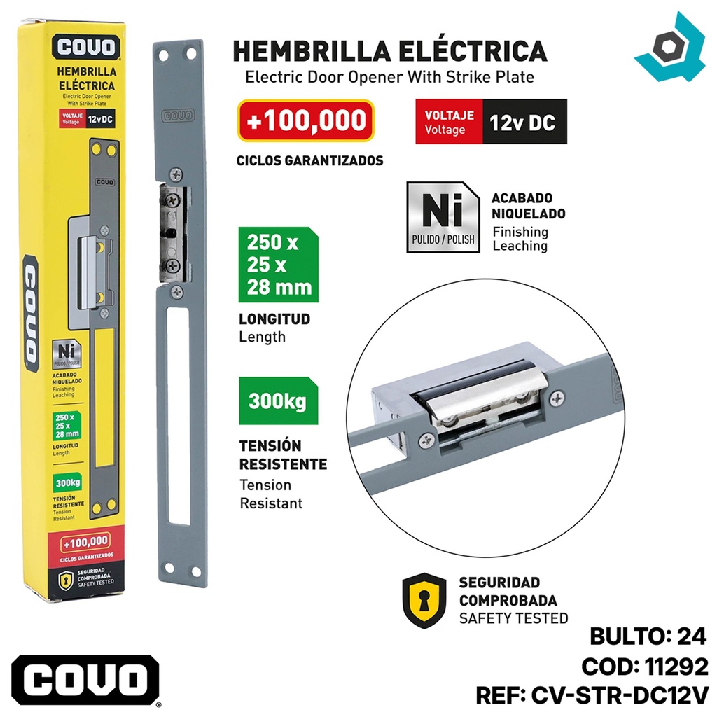 HEMBRILLA ELECTRICA 12V COVO