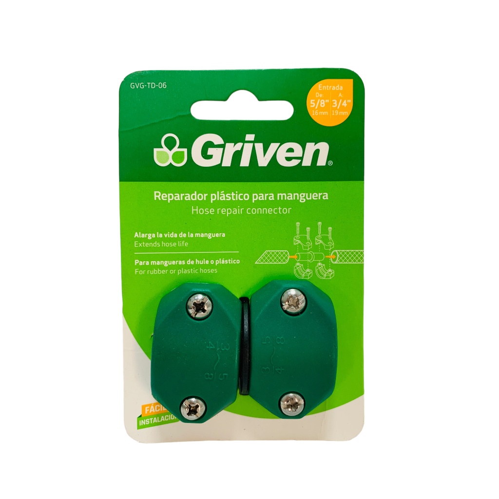 CONECTOR REPARADOR PARA MANGUERA DE 5/8" A 3/4" GRIVEN