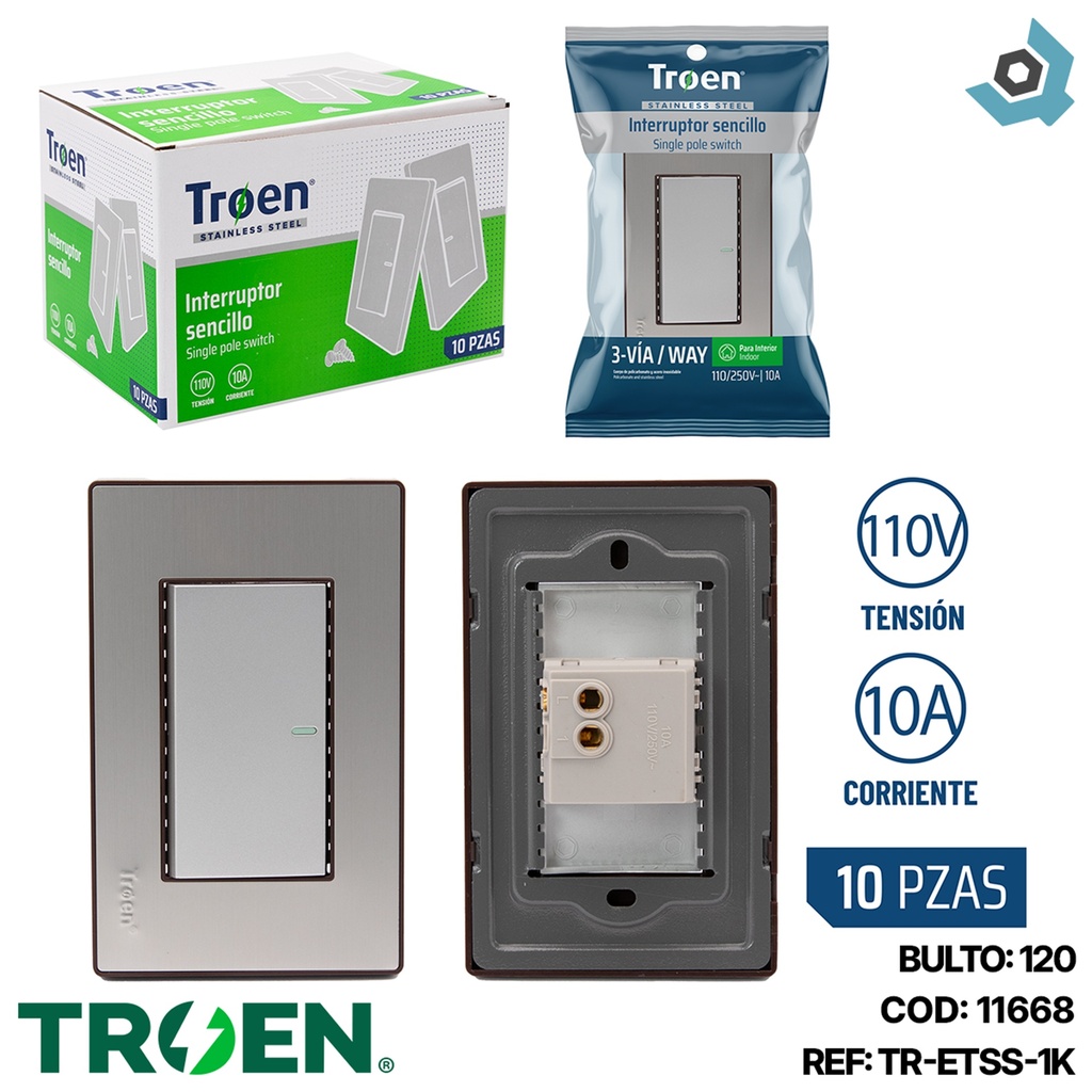 APAGADOR INDIVIDUAL ACERO INOXIDABLE TROEN