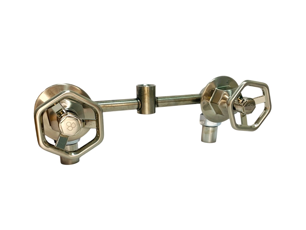 LLAVE DOBLE PARA DUCHA 1/2" SATINADO ACERO INOXIDABLE GRIVEN