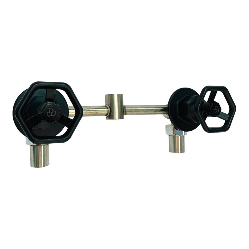 LLAVE DOBLE PARA DUCHA 1/2" NEGRO MATE ACERO INOXIDABLE GRIVEN