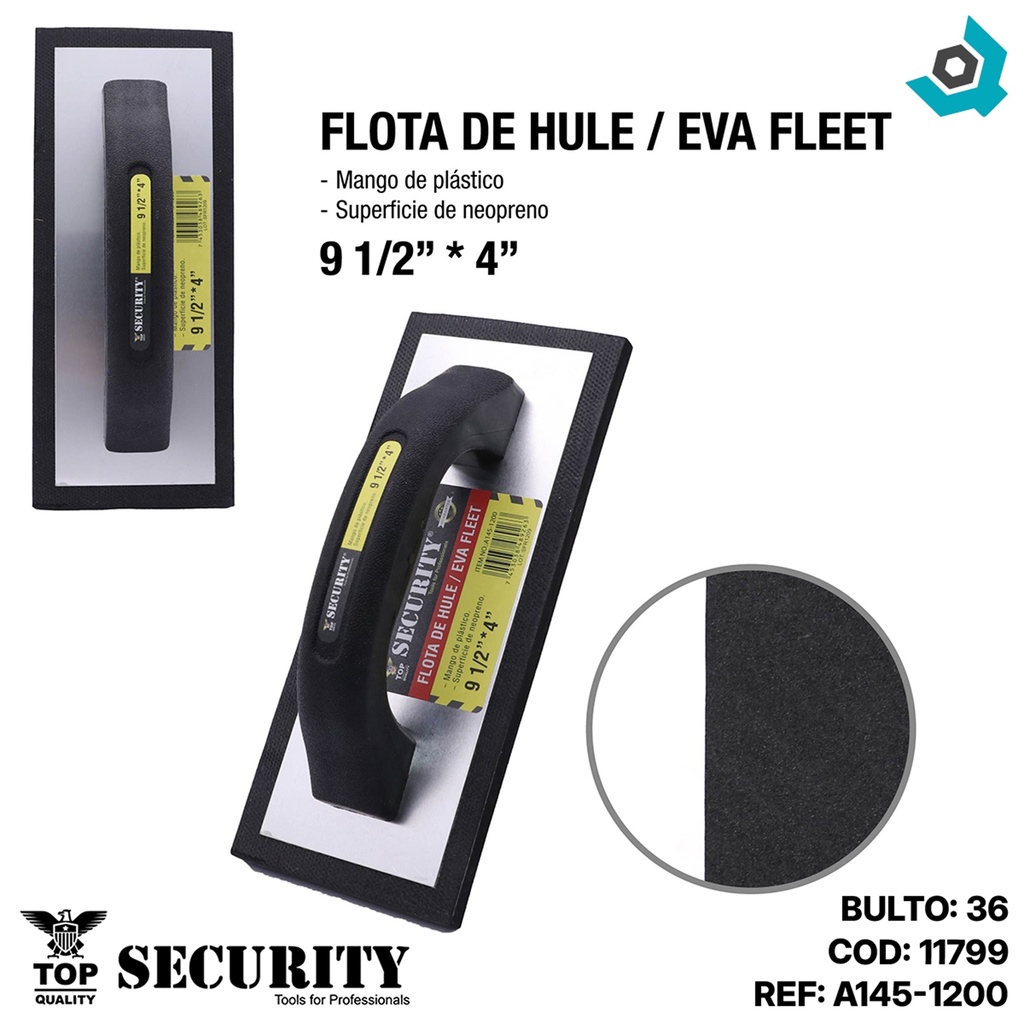 LLANA DE GOMA 9 1/2" X 4" SECURITY