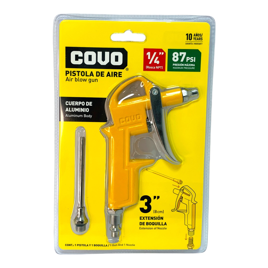 PISTOLA DE AIRE 1/4" CON EXTENSION COVO