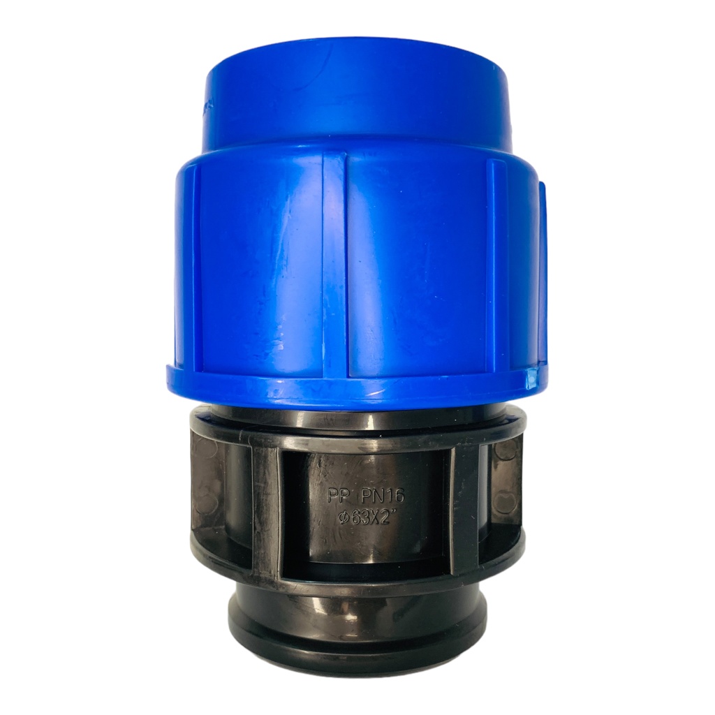 ADAPTADOR HEMBRA 63MM SALIDA 2" PARA RIEGO PEAD TUBRICA