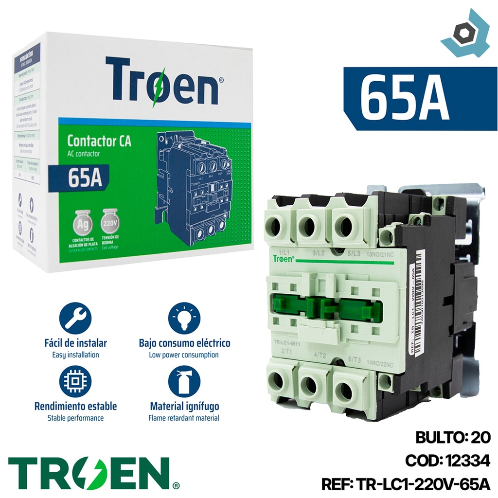 CONTACTOR CA 65A 220V TROEN