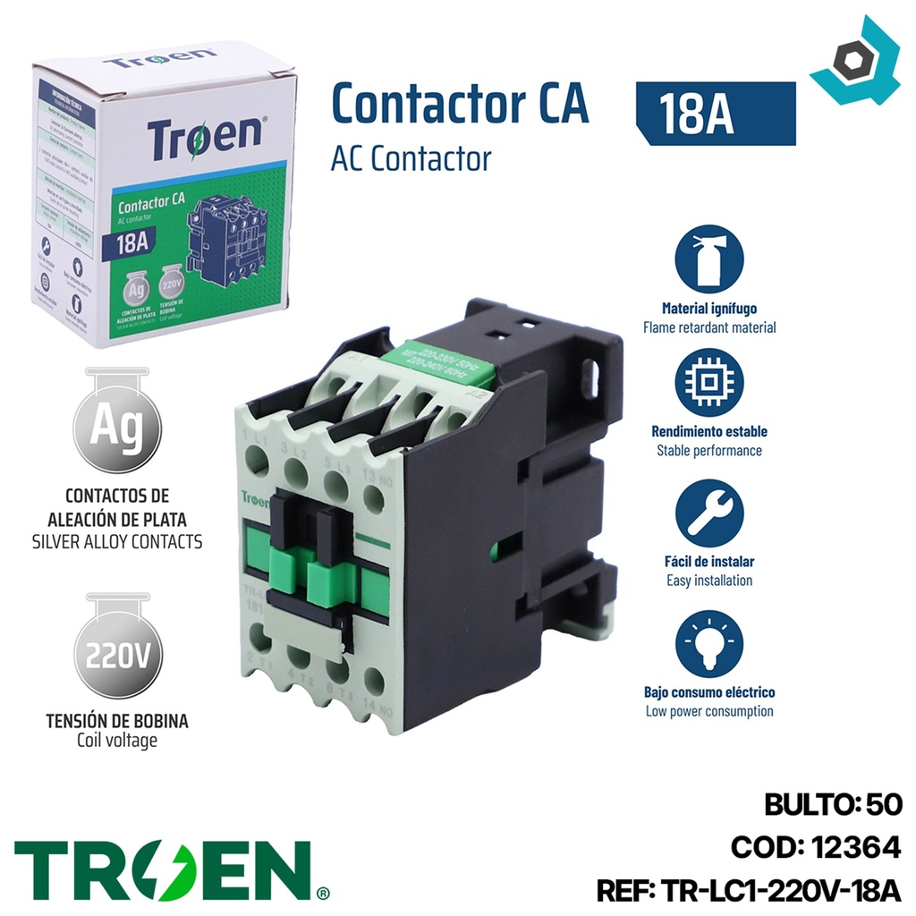 CONTACTOR CA 18A 220V TROEN