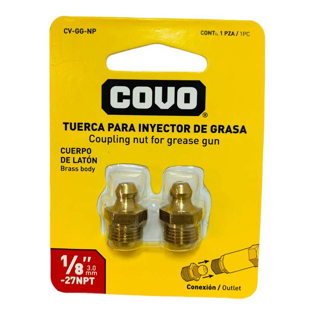TUERCAS PARA ENGRASADORA DE 1/8" COVO